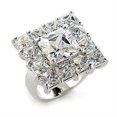 thumbnail image 1 of 80215 - Rhodium Brass Ring with AAA Grade CZ in Clear, 1 of 1