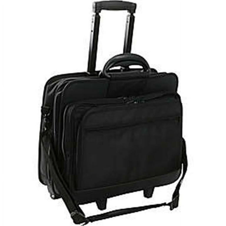 World Richman 8026 03 Rolling 17 inch Laptop Briefcase Black
