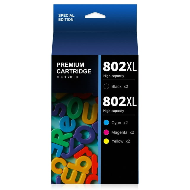 MOOHOO 802XL Ink Cartridge 5Pack for Epson WF4734, WF4730, WF4720