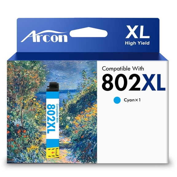 802XL Ink Cartridges 1 x Cyan Compatible for Epson 802 802 XL 802XL Printer Ink for WorkForce Pro WF-4740 WF-4730 WF-4720 EC-4020 EC-4030 T802 T802XL