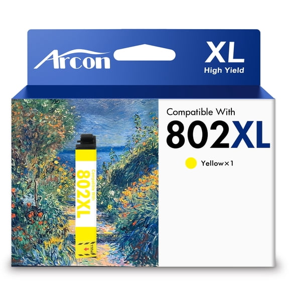 802XL Ink Cartridges 1 x Yellow Compatible for Epson 802 802 XL 802XL Printer Ink for WorkForce Pro WF-4740 WF-4730 WF-4720 EC-4020 EC-4030 T802 T802XL