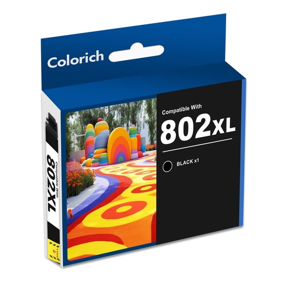 802XL Ink Cartridges Compatible for Epson 802 Ink 802 XL Printer Ink for Epson WF-4740 WF-4730 WF-4720 WF-4734 WF-4745 EC-4020 EC-4030 EC-4040 (1 Black)