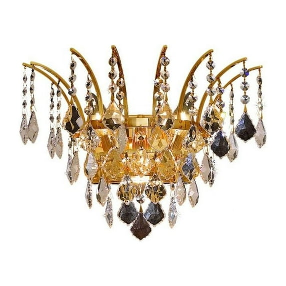 8033W16G/EC-Elegant Lighting-Victoria - Three Light Wall Sconce Clear Elegant Cut Gold Finish