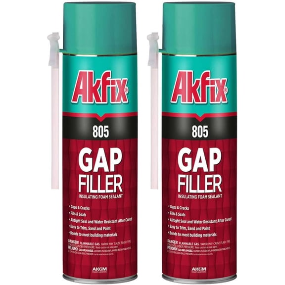 805 Gap Filler Expanding Foam Sealant (2x12 Oz.)- Gaps and Cracks Spray Insulation Can, Waterproof Sealant with Straw, Polyurethane Expanding Foam for Window and Door | 12 Oz. 2 Pack