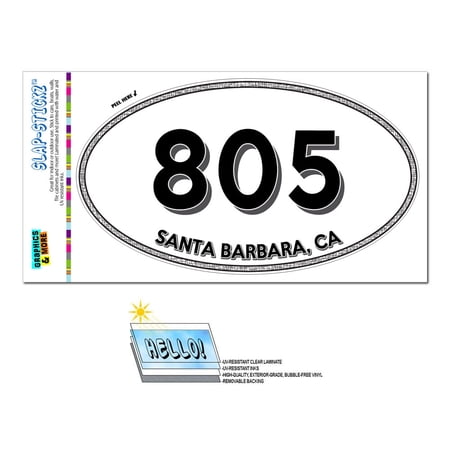 805 - Santa Barbara, CA - California - Oval Area Code Sticker