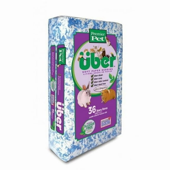 80500-2200PWUBPKBLU Uber Soft Paper Pet Bedding, Blue & White