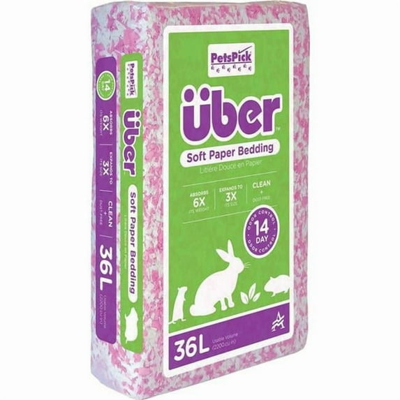 80500-2200PWUBPKPNK Uber Soft Paper Pet Bedding, Pink & White