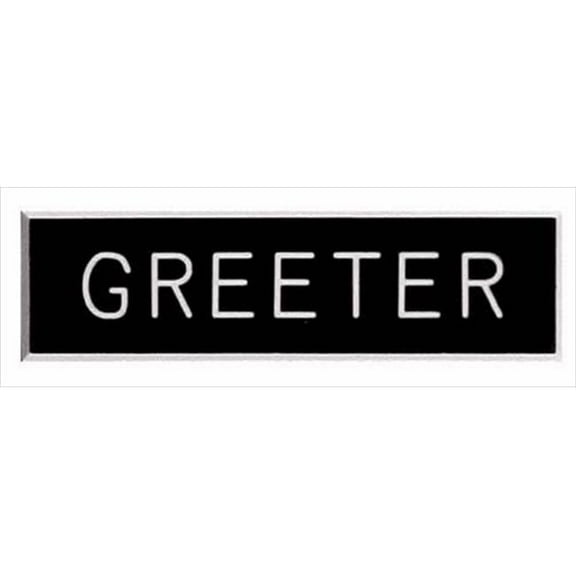 80523 Badge Greeter Pin Back 0.87 x 2 Plastic