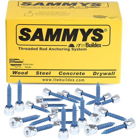 8058957-25 1/4" Screw Vertically Threaded Rod Anchor Designed for Concrete Structure, Steel, Zinc Finish, 5/16 x 1-3/4" Screw Length (25 Pack)