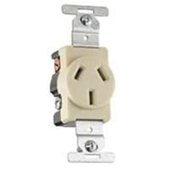 805V-BOX Ivory Commercial Single Receptacle Outlet 20A, 3 Wire