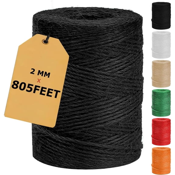 805ft Black Twine String, Black Hemp Jute Rope Cord Twine for Christmas ...