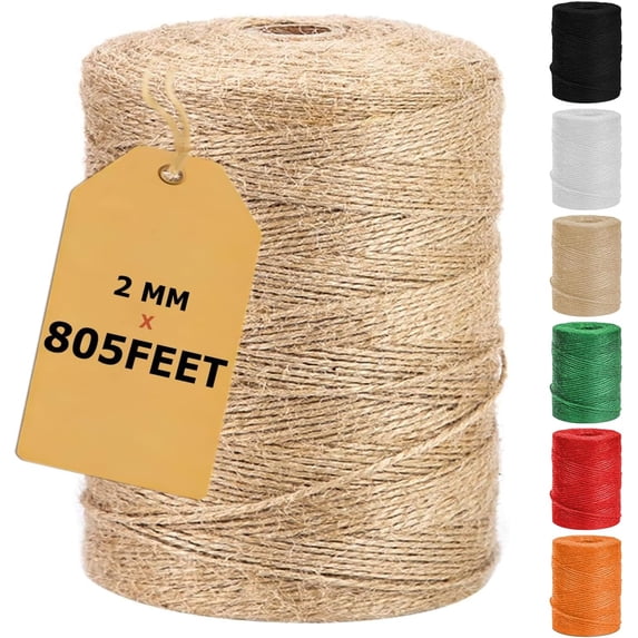 805ft Twine String, Red Colored Natural Jute Twine Cord Thin Rope, Arts ...