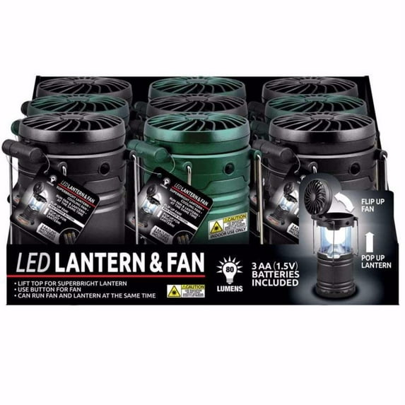 8066725 LED LANTERN & FAN 80LUM Blazing LEDz 80 lm Assorted LED Lantern & Fan (Pack of 9)