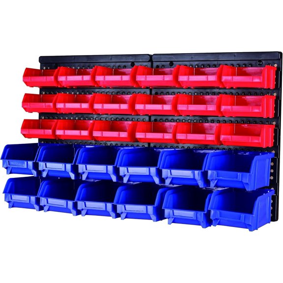 80694 30-Bin Wall Mount Parts Rack/Storage for Your Nuts Bolts Screws Nails
