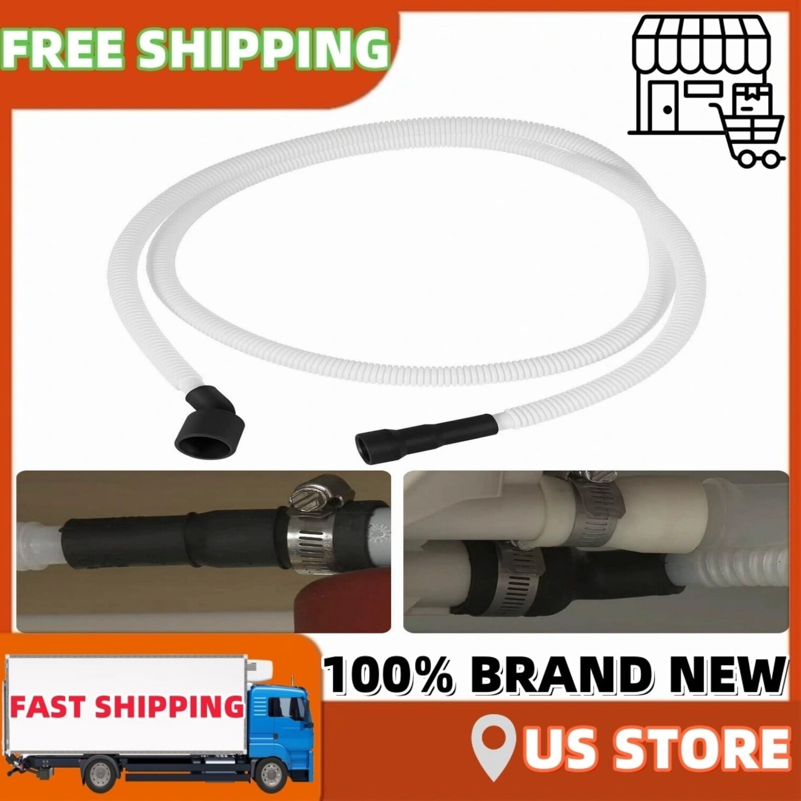 807117001 Drain Hose, Compatible with Some Frigidaire and Electrolux Dishwashers