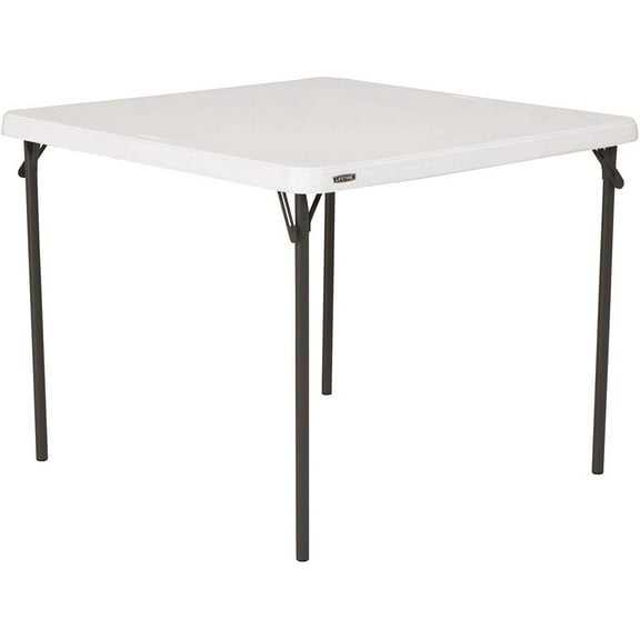 80783 37-Inch Commercial Grade Square Folding Card Table, White Granite