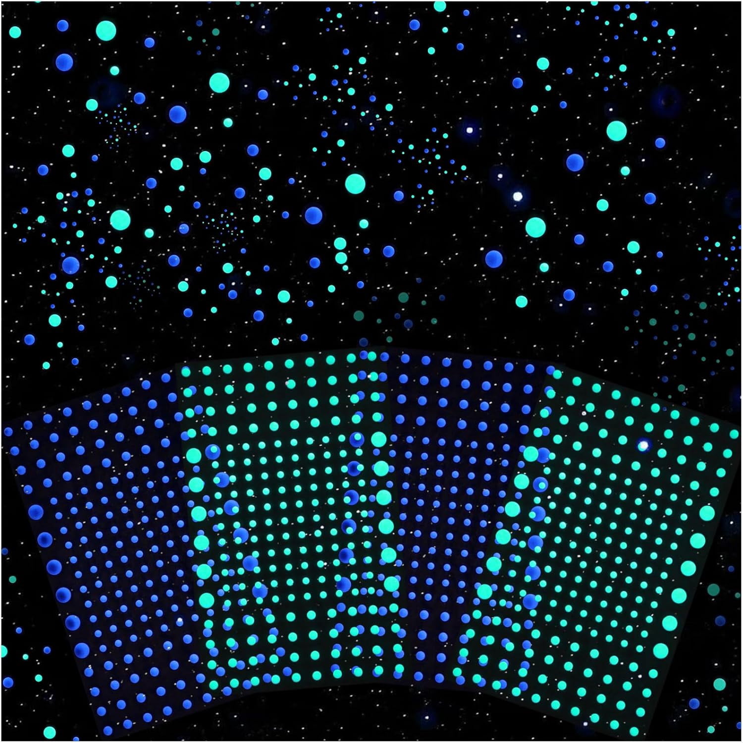 808 Pcs Glow in The Dark Stars for Ceiling, Glowing Stars Wall Decals ...