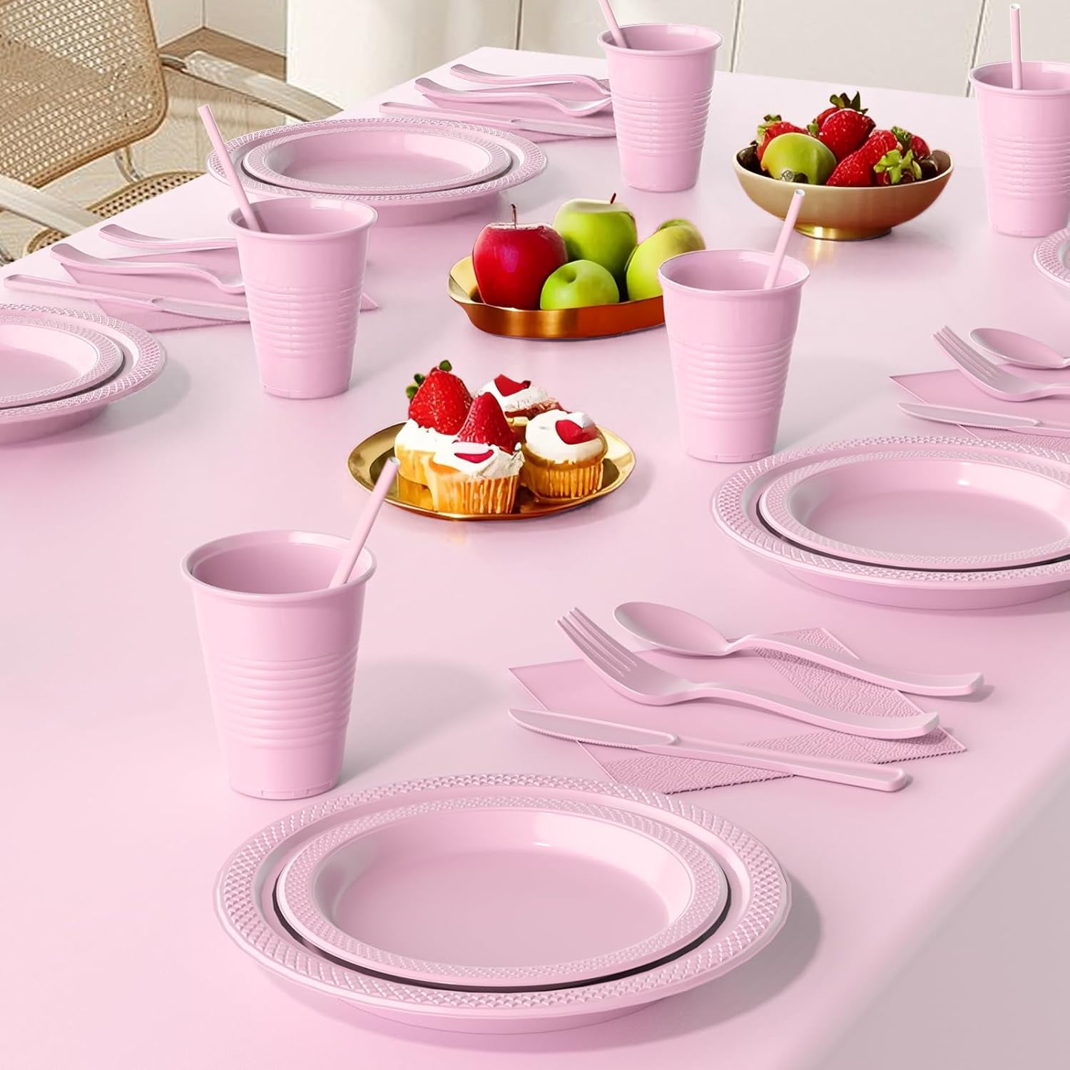 808 Pieces Disposable Plastic Dinnerware Set, Plastic Cutlery Set ...