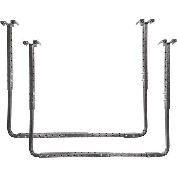 80844-10 34 in. x 26 in. Adjustable Garage Ceiling Mount Storage Rack Kit - Hammertone