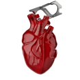 thumbnail image 1 of 808fc Heart Earphone Case, Liquid Silicone, Fits Multiple Wireless Earphones, Punk & Post - Apocalyptic Style, Drop - Proof with Carabiner, Transparent Colors, 1 of 5