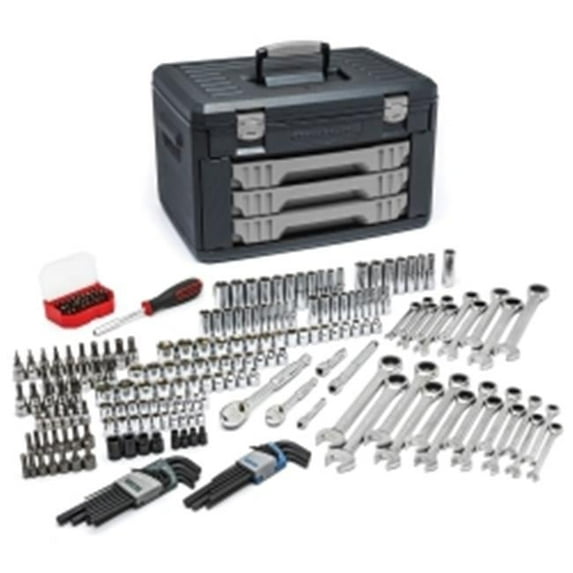 80944 0.25 & 0.37 in. Drive Metric & SAE Mechanics Hand Tool Set - 232 Piece