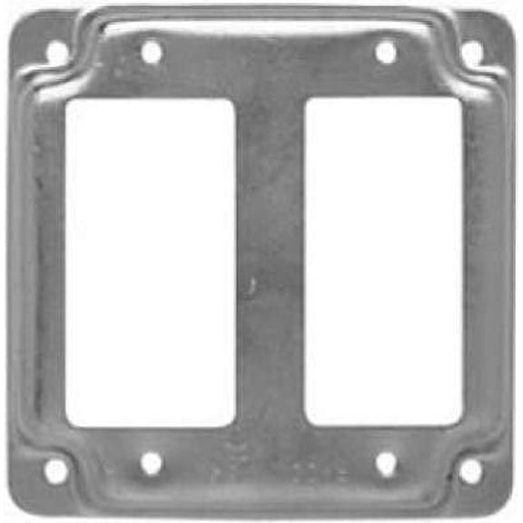 RACO GFCI Receptacle Box Cover 809C, Double, Flat Corner Square - Steel - 10 Pack, 4-In.