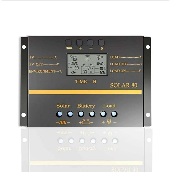 80A AMP MPPT Solar Panel Regulator Charge Controller 24V/12V 2000W/1000W LCD US1