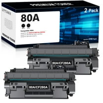 80A Black Toner Cartridge | Works with HP LaserJet Pro 400 M401 M401A M401D M401N M401DNE MFP M425 M425DN Printer | CF280A for HP 80A (CF280AD1) 80X CF280X Ink (2-Pack)