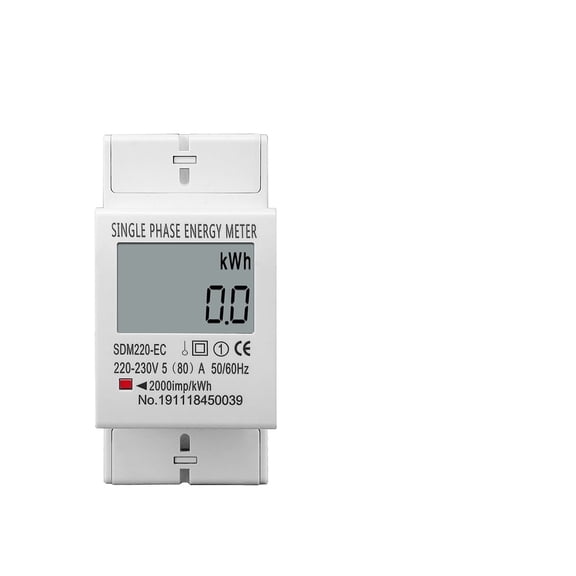 80A Din Rail Single Phase Two Wire LCD Digital Display Power Consumption Energy Electric Meter KWh 50Hz/60Hz ,Easy to Install