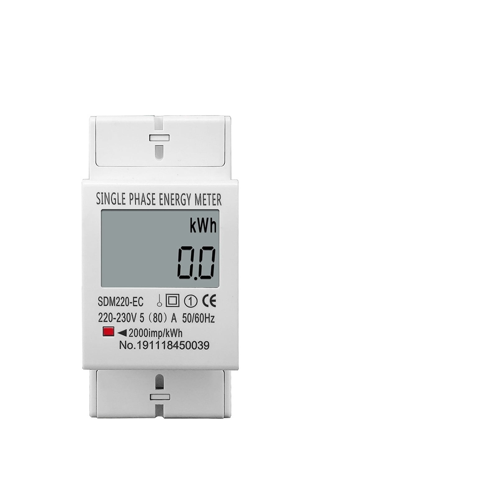 80A Din Rail Single Phase Two Wire LCD Digital Display Power Consumption Energy Electric Meter KWh 50Hz/60Hz ,Protect Safety of Circuit