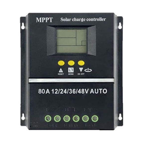 80A MPPT/PWM Solar Charge Controller 12V/24V/36V/48V Auto Controller Tools Solar PV Battery Charger with LCD & USB