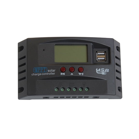 80A MPPT Solar Charge Controller, 12V/24V Auto Tracking, Dual USB, LCD Display, 3 Timer Setting for Lead-Acid Lithium LiFePO4 Batteries
