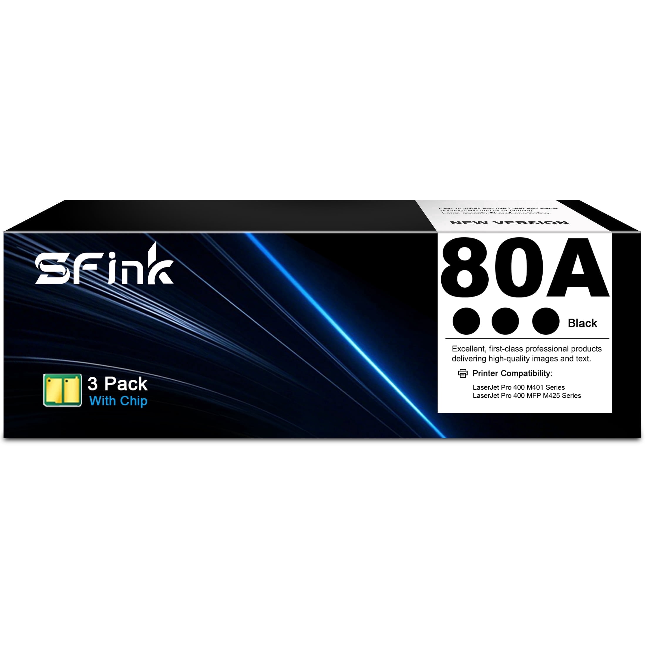 80A Toner Cartridge (3-Pack Black) Compatible for HP80 A CF280A 80X CF280X Toner Cartridges for LaserJet Pro 400 M401 M401n M401dw MFP M425 M425dw M425dnSeries Printer High Yield