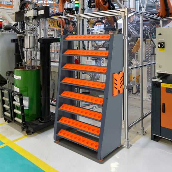 LEDMOMO Sturdy Orange Metal Cnc Tool Storage for Workshops and Factories