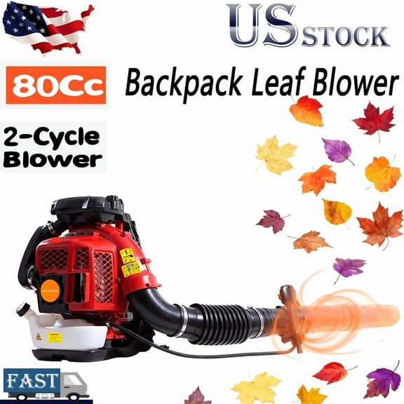 80CC Gas Powered Backpack Leaf Blower, 4.8HP 2-Cycle 900CFM 206MPH , Commercial-Grade Gas Leaf Blower for Landscaping, Snow Removal, and Heavy-Duty Yard Work