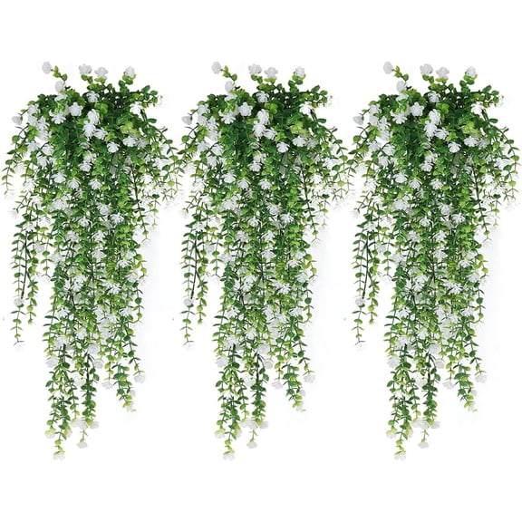 80CM Artificial Hanging Flower False Rattan Willow Rattan Flower Artificial Hanging planta for Home Garden Wall Decoration