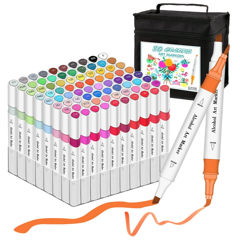 ProaStar 80 Colors Alcohol Markers, Dual-Tip Alcohol Indonesia