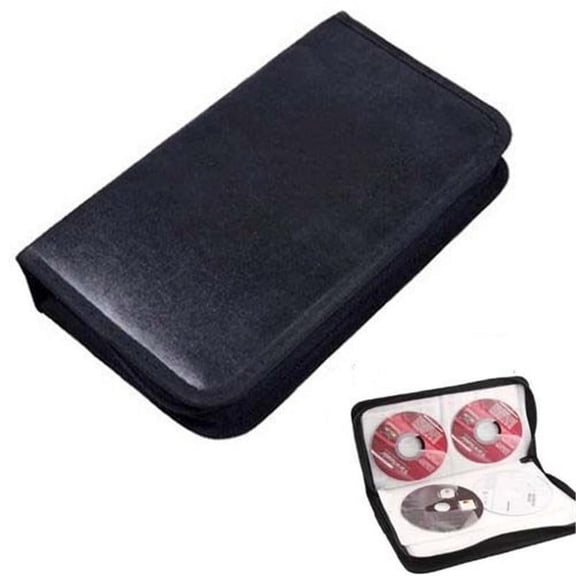 80Disc -Halter Dvd Case Storage Wallet Vcd Organizer Faux-Leder