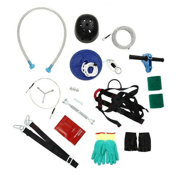 80Ft Zip Line Kit Kids Adult Zip Line Trolley Slackers Zip Lines with Seat 330lb