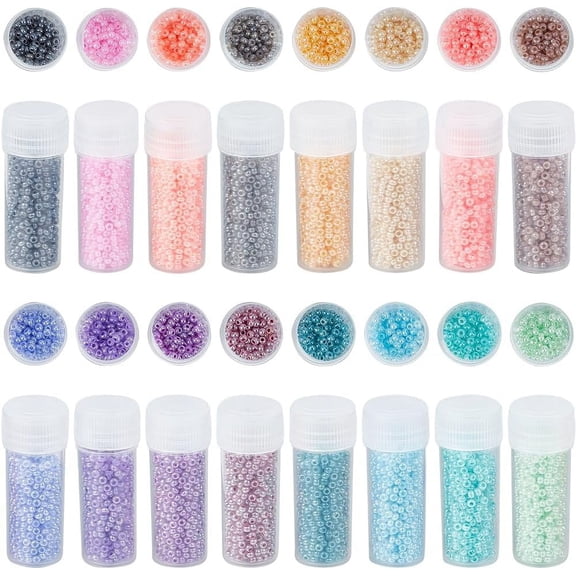 80G 12/0 Glass Seed Bead 2mm Glass Seed Beads Bulk Imitation Jade Glass Bead Mini Craft Beads Opaque Round Spacer Beads for Jewelry Making DIY Friendship Bracelets Necklace Earrings