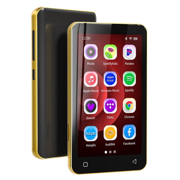 80GB MP3 Player with Bluetooth, S2 WiFi MP3 Player with Spotify, Spotify Kids, Pandora, Amazon Music, Audible, 4" Android Audio Music Player (Black_Gold)