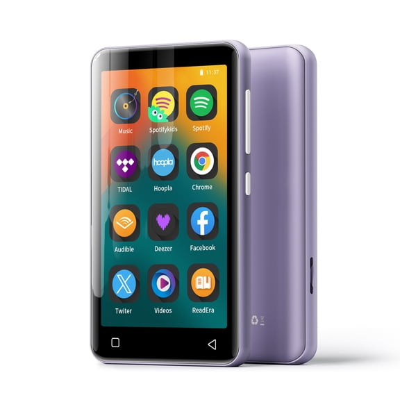 80GB MP3 Player with Bluetooth, S2 WiFi MP3 Player with Spotify, Spotify Kids, Audible, 4" Android Audio Music Player (Purple+Purple)