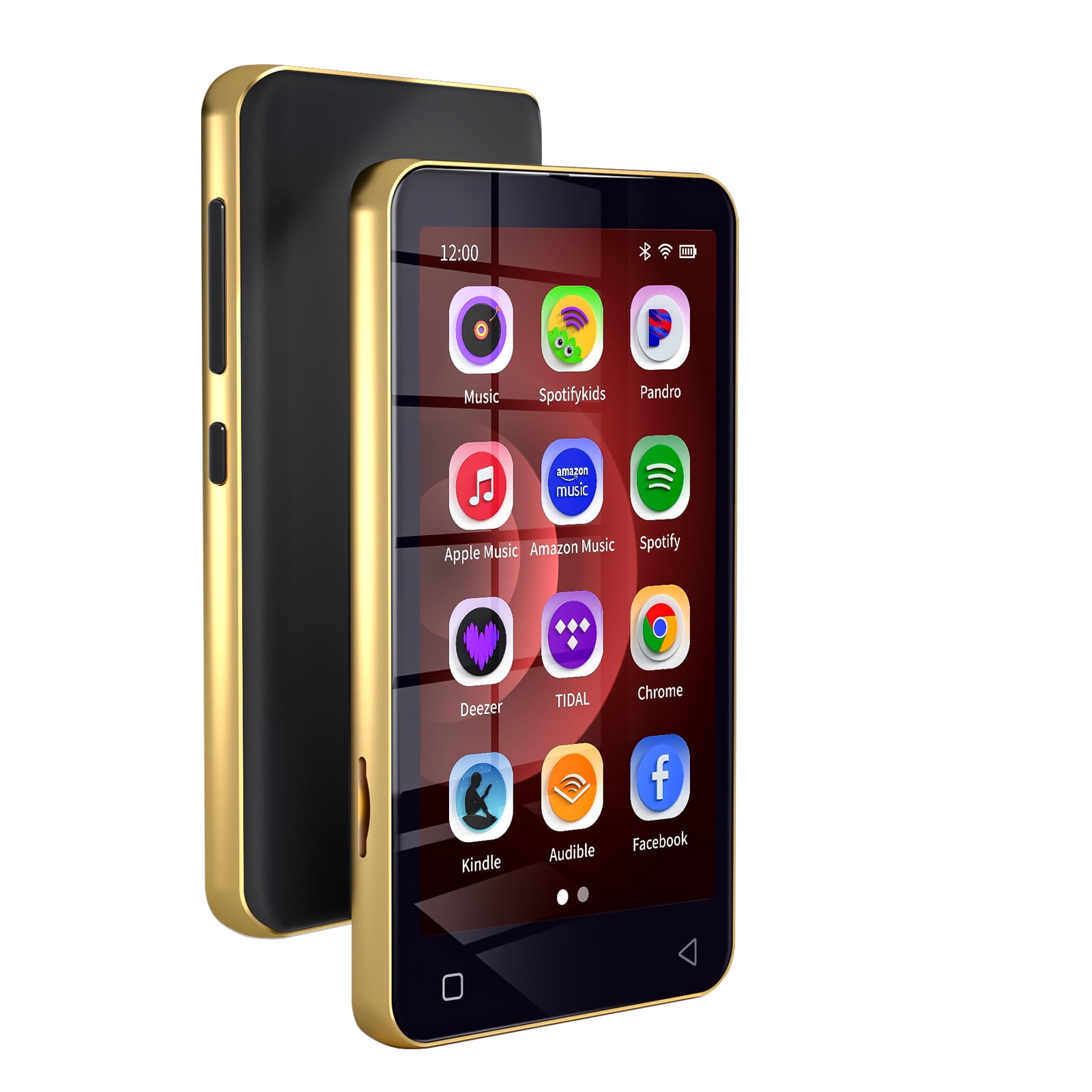 80GB MP3 Player with Bluetooth, S2 WiFi MP3 Player with Spotify, Spotify Kids, Pandora, Amazon Music, Audible, 4" Android Audio Music Player (Black_Gold)