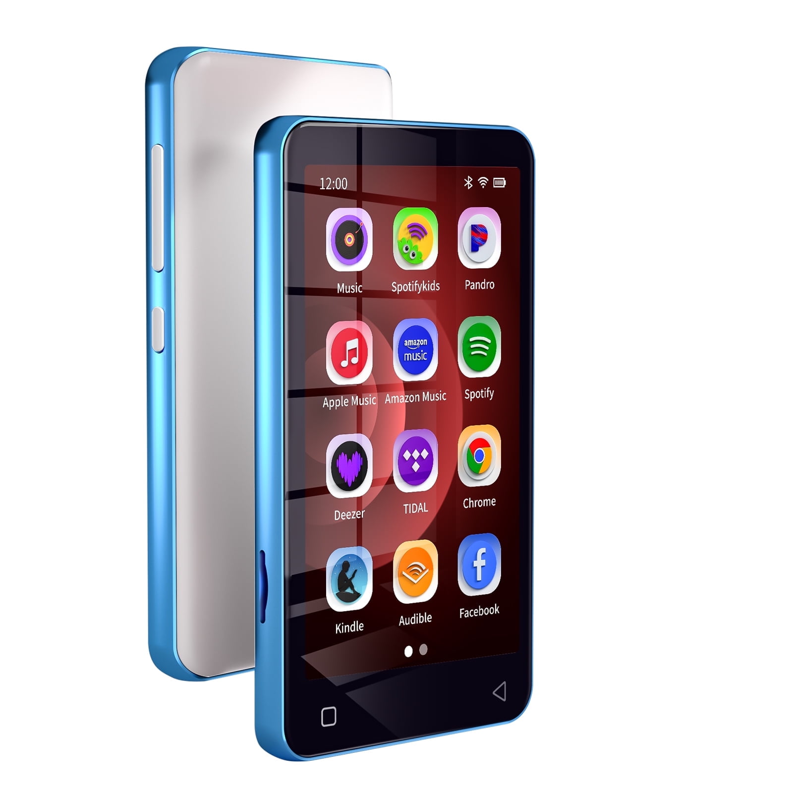 80GB MP3 Player with Bluetooth, S2 WiFi MP3 Player with Spotify, Spotify Kids, Audible, 4" Android Audio Music Player (Blue_White)