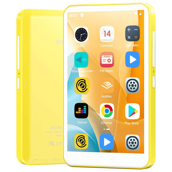 80GB MP3 Player with Bluetooth and WiFi, 4" Touchscreen MP3 MP4 Player with Deezer, Audible, Android Music Player with Speaker, FM Radio, Sound Recorder, up to 512GB