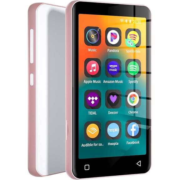 80GB MP3 Player with Bluetooth and WiFi, MP4 MP3 Player with Spotify,Spotify Kids,4" Music Player with Pandora, Audible,Music Player with Speaker (Pink_White)