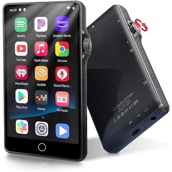 80GB MP3 Player with Bluetooth and Wifi, MP3 Player with Spotify, Pandora, Music 4" Touch Screen Android Music Player with Libby, FM Radio Bluetooth MP3 Player with HiFi Sound for Sports Runners