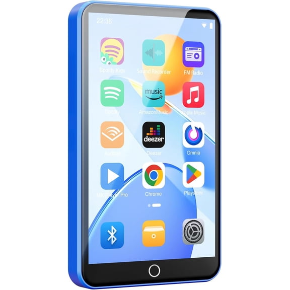 80GB MP3 Player with Bluetooth and WiFi, Android & MP4 Players 4" Touchscreen Speaker, Spotify Music FM Radio, ble, Music, Play Store (Blue)