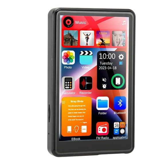 80GB Mp3 Player with Bluetooth, 4.0 in Full Touchscreen Mp4 Player, Voice Recorder, Portable HiFi Sound Mp3 Music Player with Earphones, Built-in HD Speaker, Black