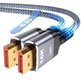thumbnail image 1 of 80Gbps Displayport Cable 2. 16K@60Hz, 8K@120Hz, 4K@240Hz, DP 2.1 Cable 16K Braided Cord, Compatible with HDR10 DSC 1.2a, G-Sync FreeSync Gaming PC, Gaming Monitor 5090, AMD 7900XTX, 1 of 9